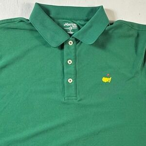 Masters Tech Golf Polo Men's Large Green Short Sleeve Embroidered Logo Shirt